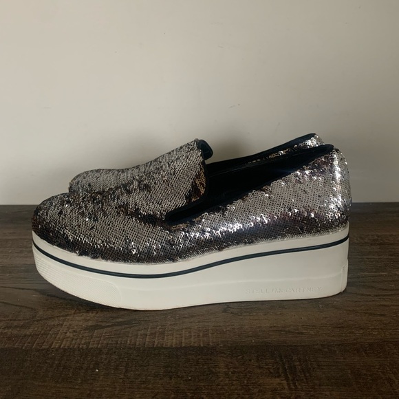 Stella McCartney Binx Sequin Platform Shoes Multicolor Womens 39 US 9 Sneakers - Picture 8 of 12
